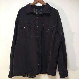 Basic Editions Men 3X Coat Black Barn Coat Flannel Lined Canvas 100% Cotton VTG